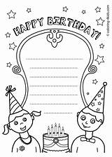 Coloring Birthday Pages Happy Printable Cards Kids Card Printables Template Print Boy Children Boys Holiday Wuppsy Adults Happybirthday Birthdays Greeting sketch template