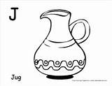 Jug Coloring Letter Pages Sheets Color Alphabet Writing Sheet Clay Colouring Practice Template Tracing Children sketch template