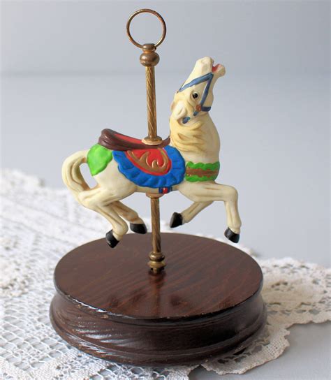 vintage horse  box carousel rotating horse horse  etsy vintage horse  box