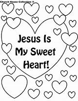 Coloring Valentine Jesus Sunday School Heart Pages Valentines Church Sweet Religious Children Printable Clipart Worship Collection Mothers Kids House Sheets sketch template