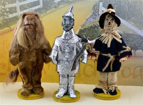 Wizard Of Oz Set Cowardly Lion Tin Man And Scarecrow Trio Etsy Tin