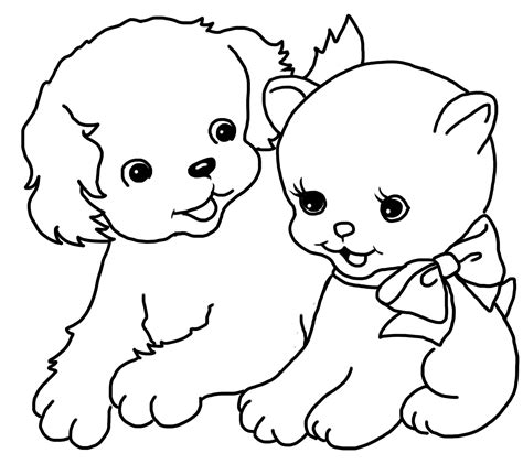kittens  puppies coloring pages