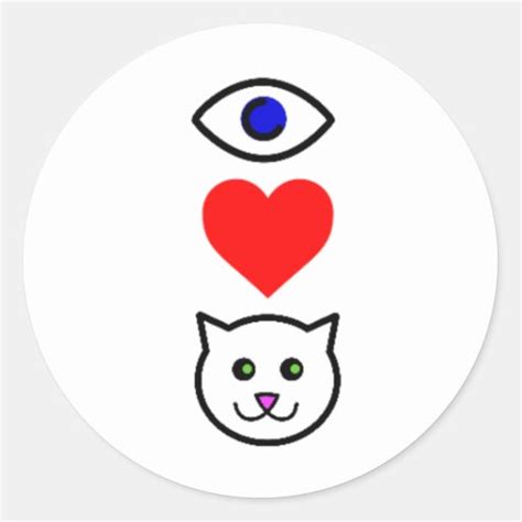 i heart pussy cattoon round sticker