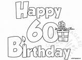 Birthday 60 Happy Coloring sketch template