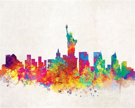 york city skyline painting  inkist prints