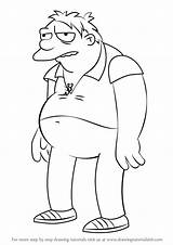 Simpsons Barney Draw Gumble Drawing Step Cartoon Tutorials Drawingtutorials101 sketch template