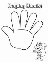 Coloring Hand Hands Helping Pages Holding Drawing Palm Printable Template Color Kids Print Handcuffs Sheet Getdrawings Getcolorings sketch template