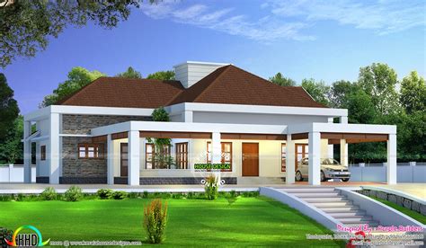 stunning single floor house  road level kerala home design  floor plans  dream houses