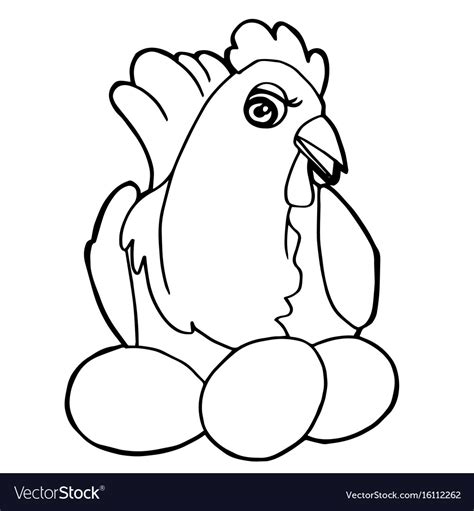 cartoon cute chicken coloring page royalty  vector image