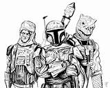 Bossk Bounty Hunters Starwars Boba Dengar Ilustraciones sketch template