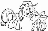 Applejack Coloring Pages Makes Friend sketch template