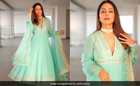 Hina Khan Is An Enthralling Diva In A Gorgeous Pastel Green Anarkali