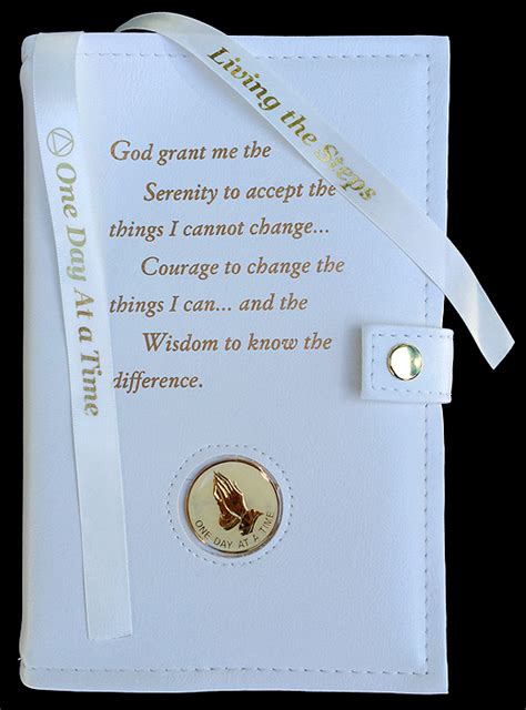 aa double book cover serenity prayer white