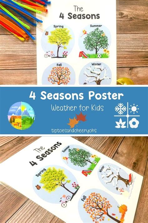 seasons printable homeschool resource educational poster