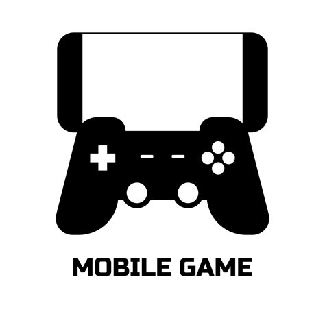 mobile game icon  black  white color gaming vector illustration