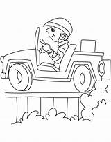 Jeep Coloring Driver Happy sketch template