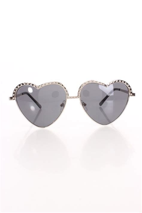 Black Heart Shaped Carved Sunglasses Heart Shaped