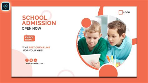 school admission web banner ad design tutorialphotoshop cc
