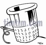Drawing Thimble Getdrawings Sewing sketch template