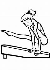 Gymnastics Coloring Pages Balance Kids Beam sketch template