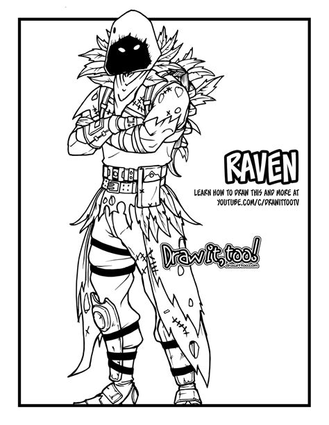 draw raven fortnite battle royale drawing tutorial draw