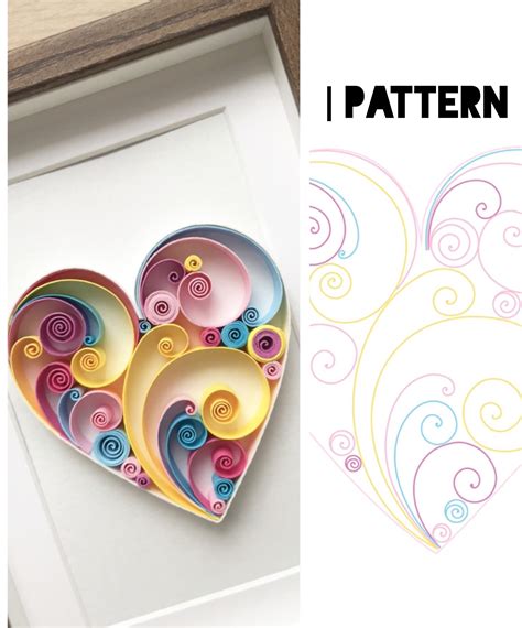 quilling heart printable pattern  quilling diy temp inspire