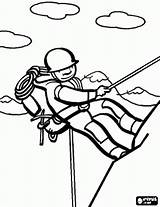 Coloring Climbing Rock Mountain Climber Rope Cartoon sketch template