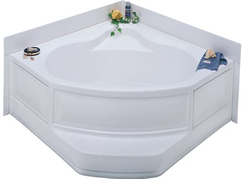 bath white corner tub  hand drain permalux finish    apro