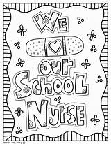 Nurse Coloring Nurses School Appreciation Pages Week Doodles Teacher Classroom Nursing Classroomdoodles Gifts Printables Staff Principal Board End Year Mrs sketch template