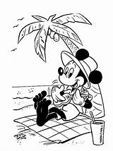 Coloring Mickey Mouse Pages Beach sketch template