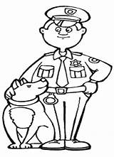 Police Coloring Officer Pages Print Color Kids sketch template