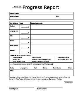 progress report template  amanda marini tpt