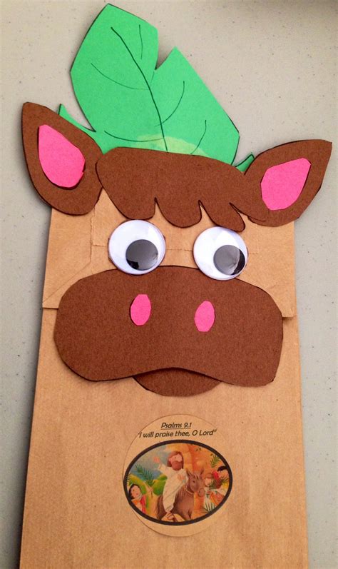 palm sunday donkey paper bag puppet jen kotas craft ideas