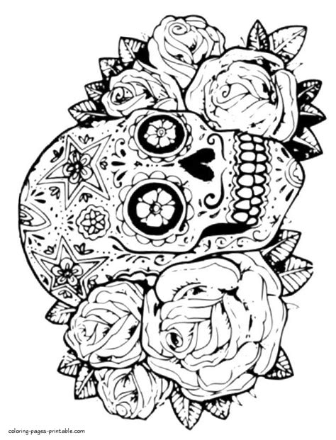 skulls  roses coloring pages skull coloring pages coloring pages
