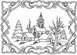 Winter Coloring Pages Landscape Scene Getcolorings Color Printable Adults sketch template