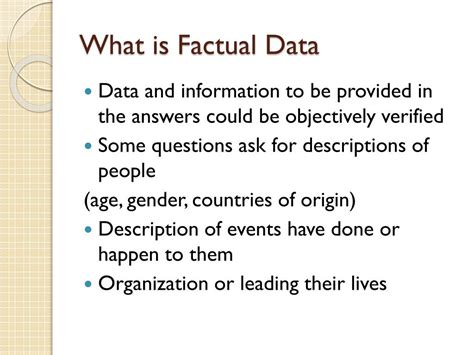 designing questions  gather factual data powerpoint