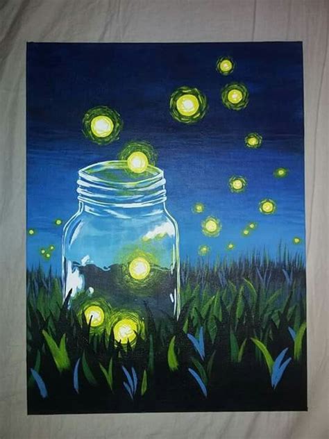 fireflies lisa evanoff canvas painting small canvas art diy canvas art painting