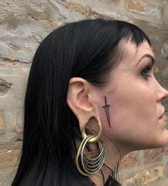 dagger small face tattoos face tats face tattoos  women large