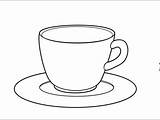 Coloring Mug Coffee Cup Pages Saucer Getcolorings Color Getdrawings sketch template
