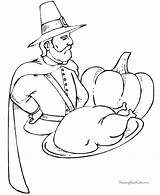 Coloring Thanksgiving Pages Dinner Pilgrim Kid Printing Help sketch template