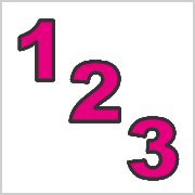 pink numbers  black contours  printing templates  printing