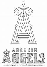 Pages Coloring Los Angeles Dodgers Logo Mlb Angels Baseball Anaheim Template sketch template