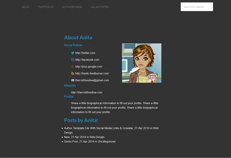 authorphp template file  individual authors profile