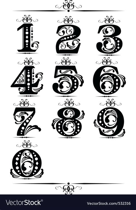 decorative number element royalty  vector image