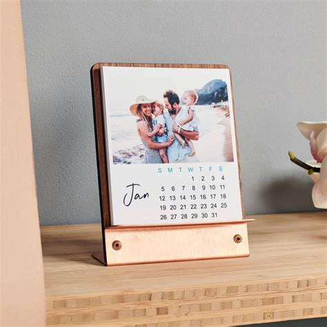 personalised copper  walnut photo calendar  oakdene designs