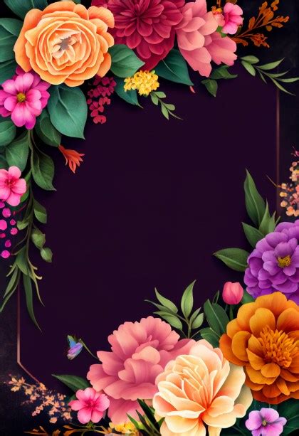colorful flower border design