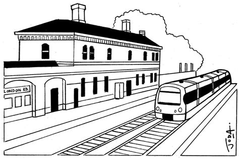 coloring station railway pages color sketch coloring page