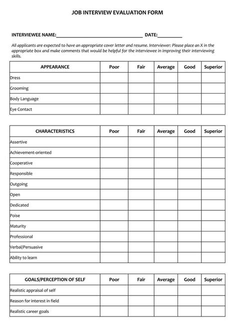 interview score sheet template doctemplates