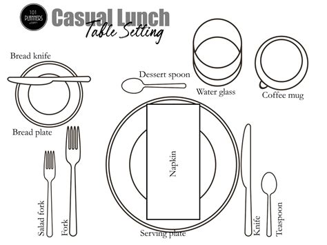 casual place setting template