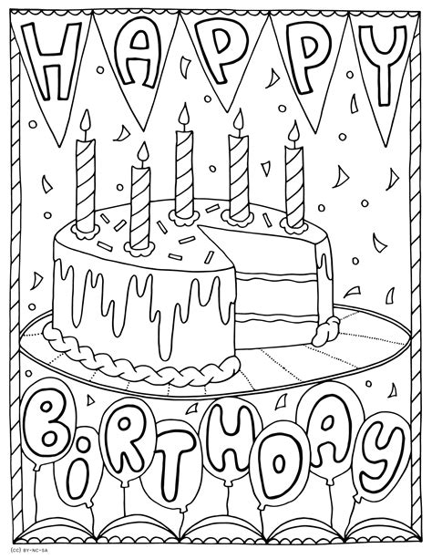 printable happy birthday color pages  activity